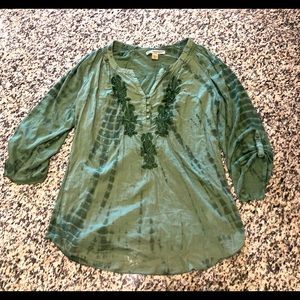 Vintage America blouse shirt tie dye embroidery